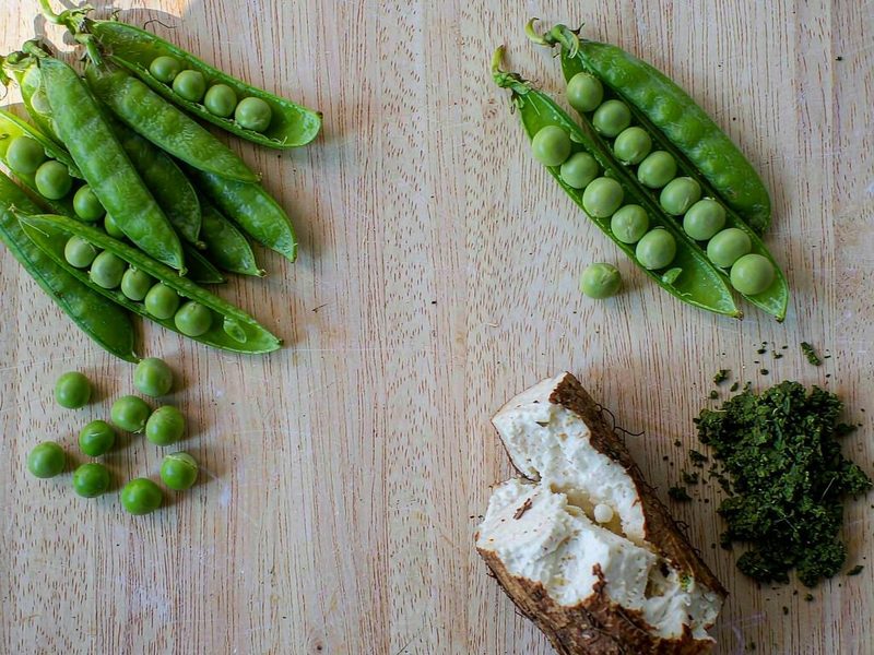 Plant-based raw materials: peas and cassava